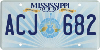 MS license plate ACJ682