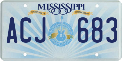 MS license plate ACJ683