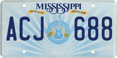 MS license plate ACJ688