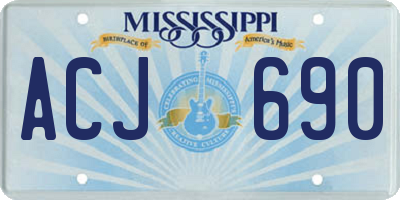 MS license plate ACJ690