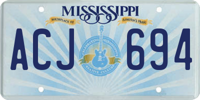 MS license plate ACJ694