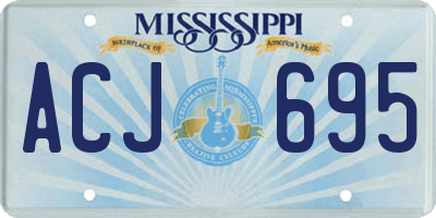 MS license plate ACJ695