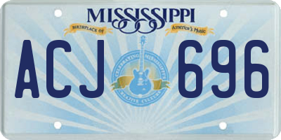 MS license plate ACJ696
