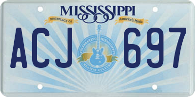 MS license plate ACJ697