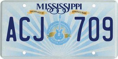 MS license plate ACJ709