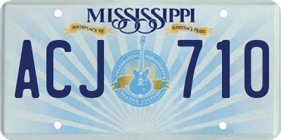 MS license plate ACJ710