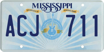 MS license plate ACJ711