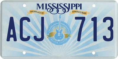 MS license plate ACJ713