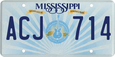 MS license plate ACJ714