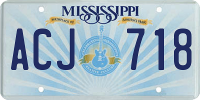 MS license plate ACJ718