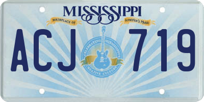 MS license plate ACJ719