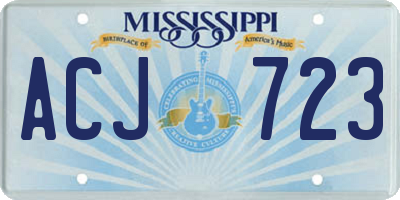 MS license plate ACJ723