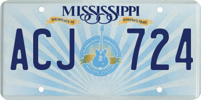 MS license plate ACJ724