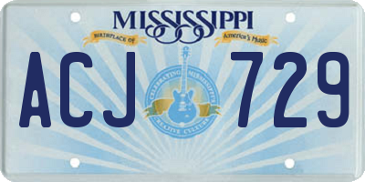 MS license plate ACJ729