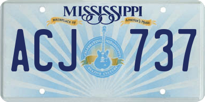 MS license plate ACJ737