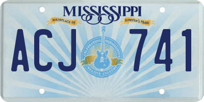 MS license plate ACJ741