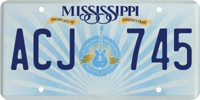 MS license plate ACJ745