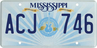 MS license plate ACJ746