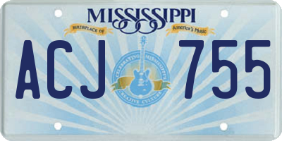 MS license plate ACJ755