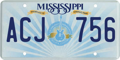 MS license plate ACJ756