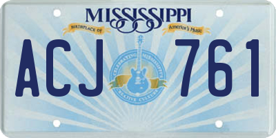 MS license plate ACJ761