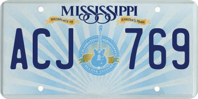 MS license plate ACJ769