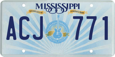 MS license plate ACJ771