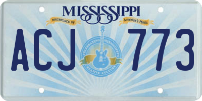 MS license plate ACJ773