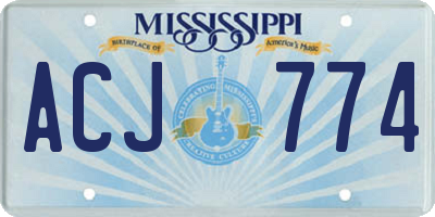 MS license plate ACJ774