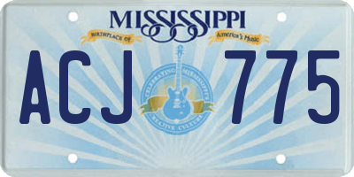 MS license plate ACJ775