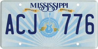 MS license plate ACJ776