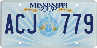 MS license plate ACJ779