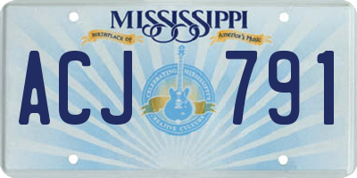 MS license plate ACJ791
