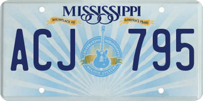 MS license plate ACJ795