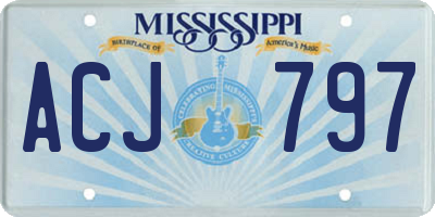 MS license plate ACJ797