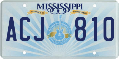 MS license plate ACJ810