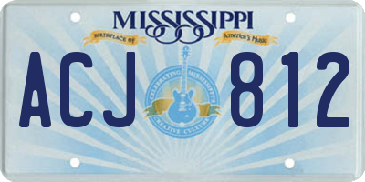 MS license plate ACJ812