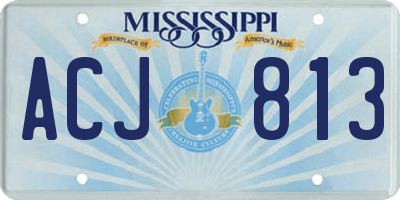 MS license plate ACJ813