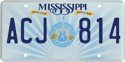 MS license plate ACJ814