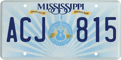 MS license plate ACJ815