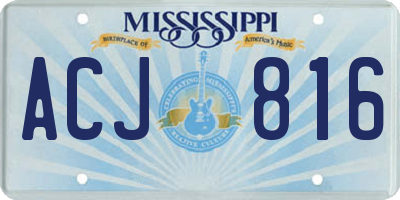 MS license plate ACJ816