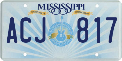 MS license plate ACJ817