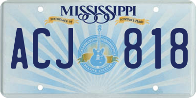 MS license plate ACJ818