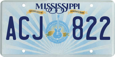 MS license plate ACJ822