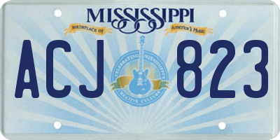 MS license plate ACJ823