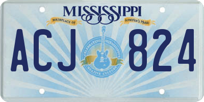MS license plate ACJ824