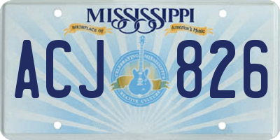 MS license plate ACJ826