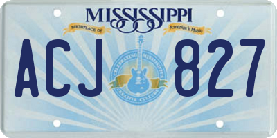 MS license plate ACJ827