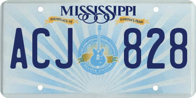 MS license plate ACJ828