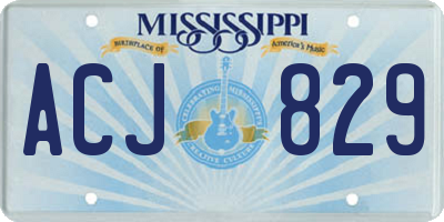 MS license plate ACJ829